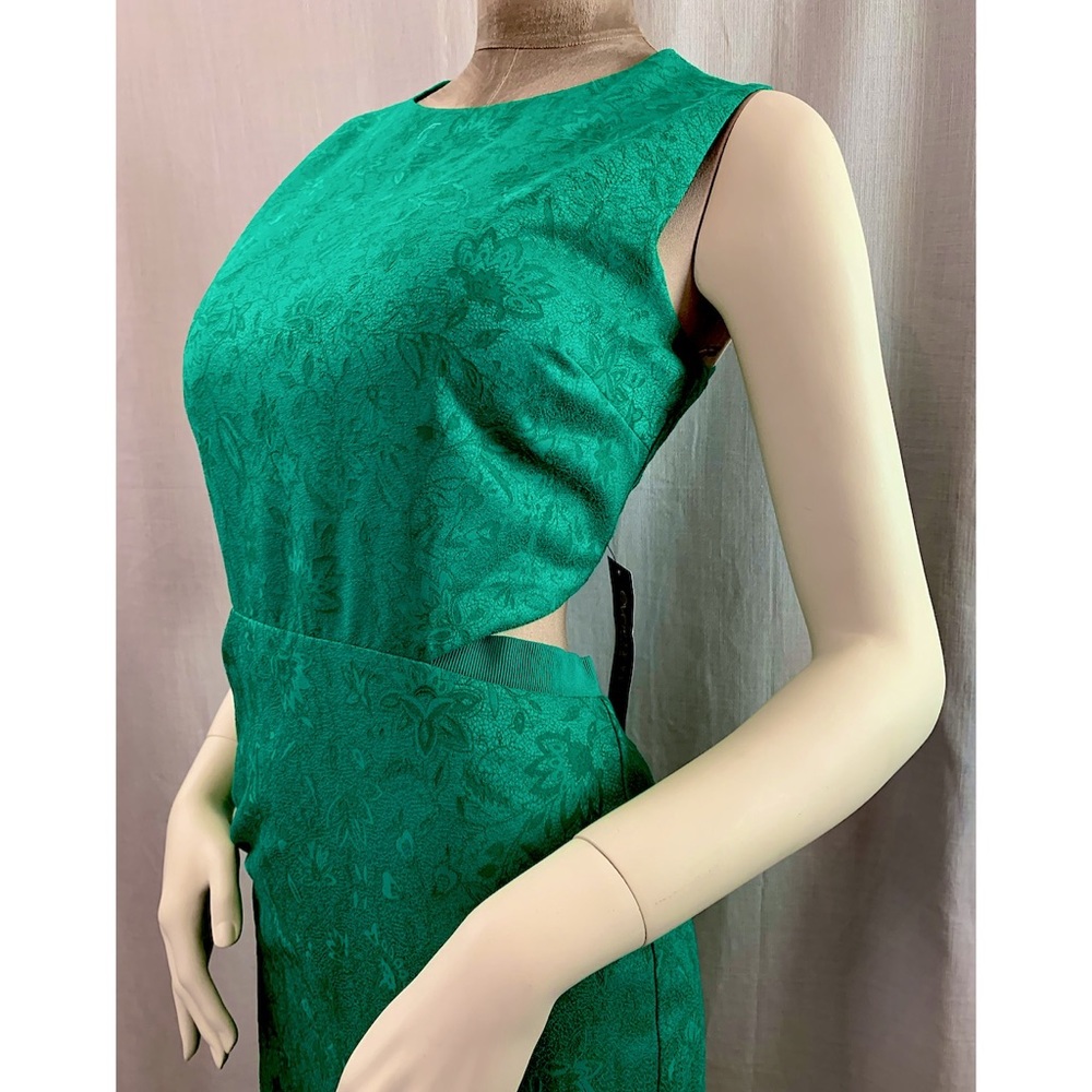 NY&C Eva Mendes Green Tone-on-tone Cut-out Dress10